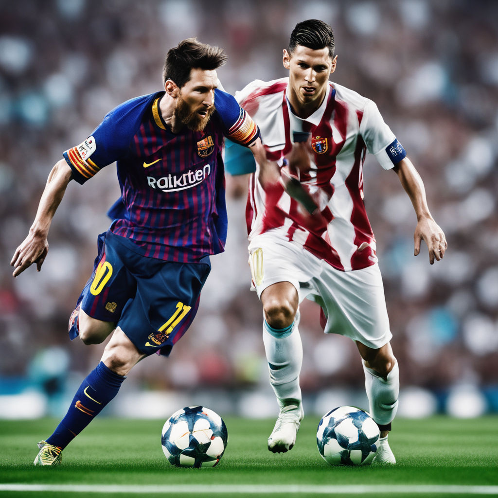 Messi and Ronaldo playing chess over a Louis Vitton luggage photorealistic  - Playground