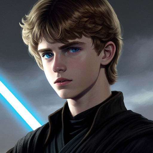 KREA - very low angle high quality hyper realistic portrait of young mark  hamill portraying luke skywalker, dark dramatic lighting, portrait  realistic and insanely detailed, great composition, 8 k