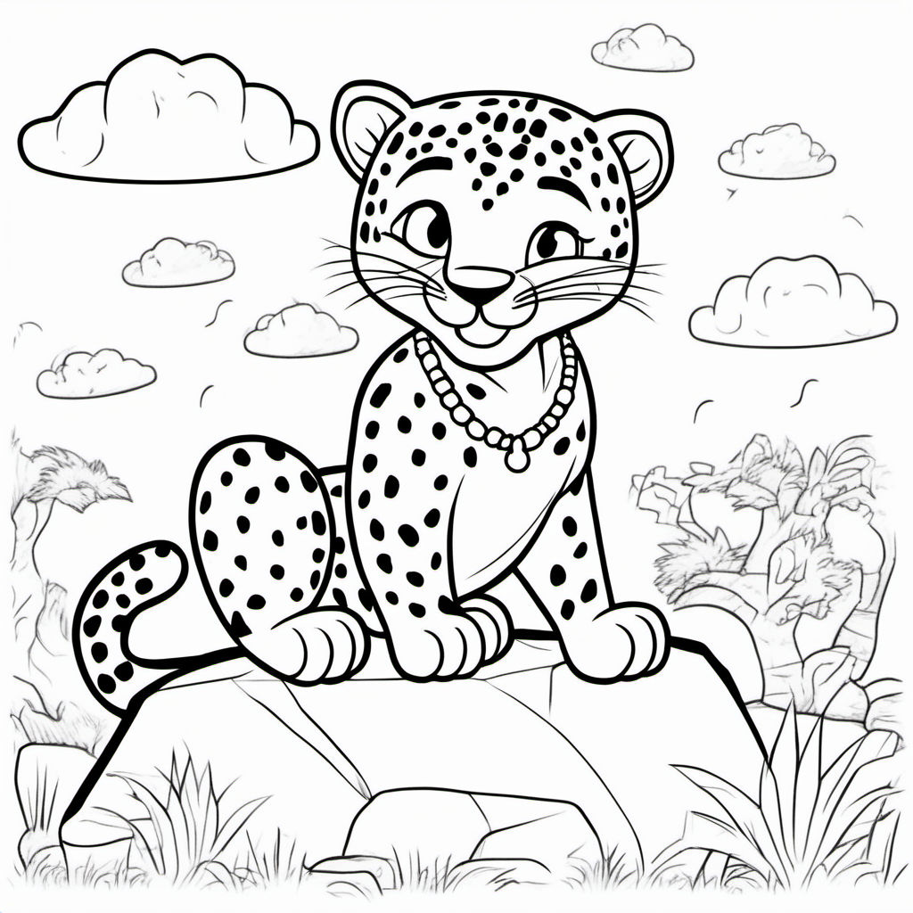 cute baby cheetah coloring pages