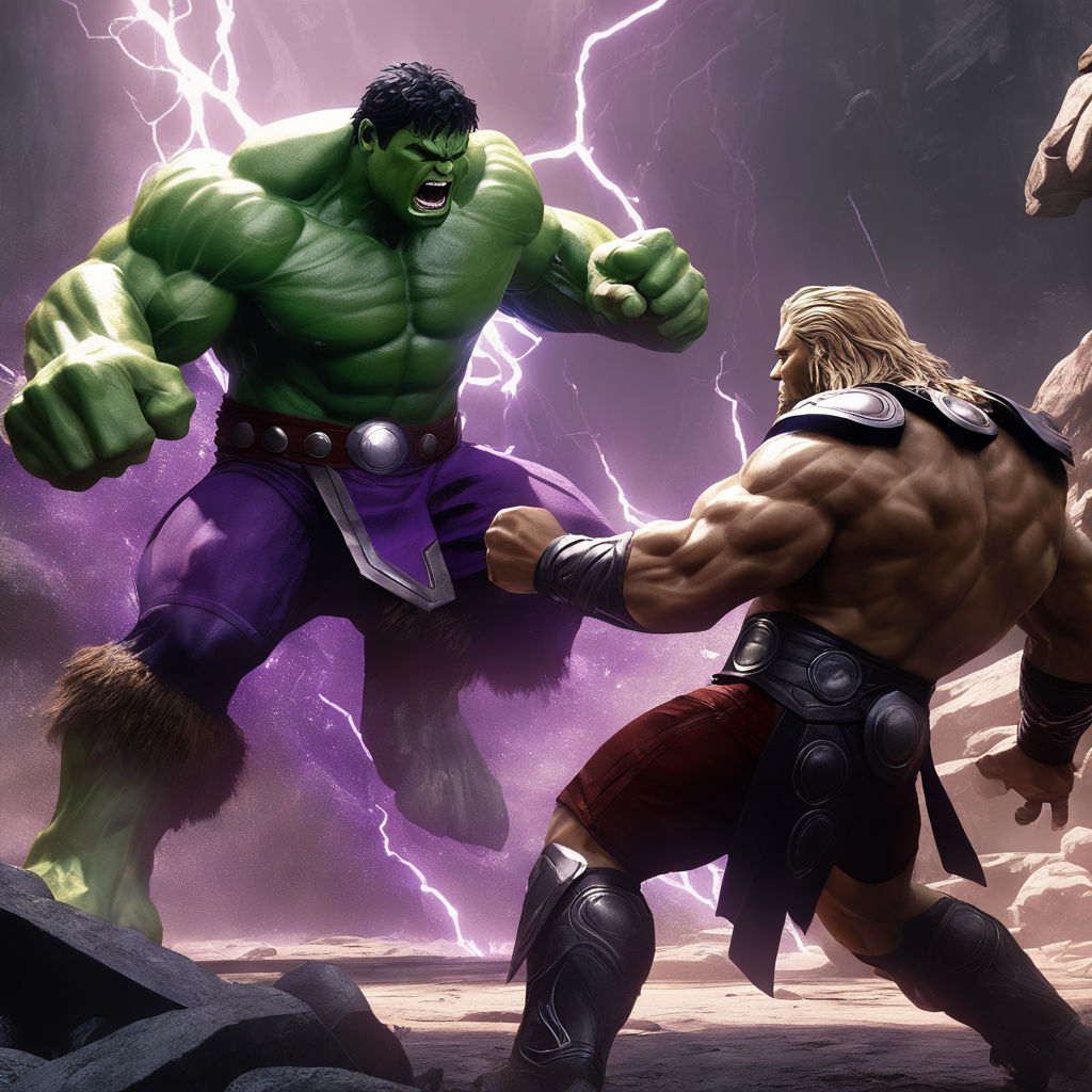 hulk vs thor drawings