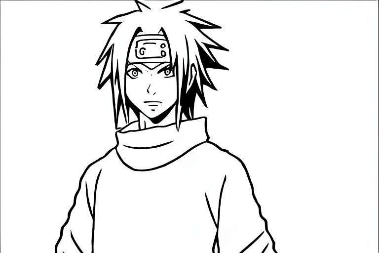 Sasuke Uchiha Naruto Coloring Page