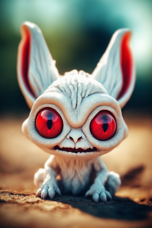 Cute realistic eevee pokémon creature, adorable face, macro, high  resolution, grayscale, stunning 3d render