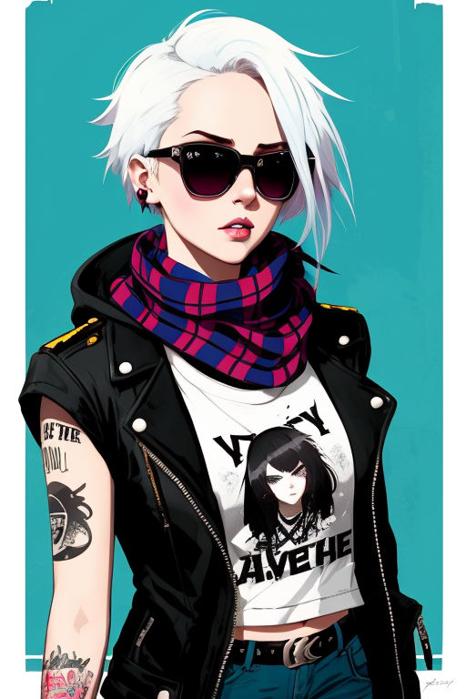 Very Beautiful Anime Punk Girl, Illustration, Generative Ai Stock Photo,  Picture and Royalty Free Image. Image 207173928.