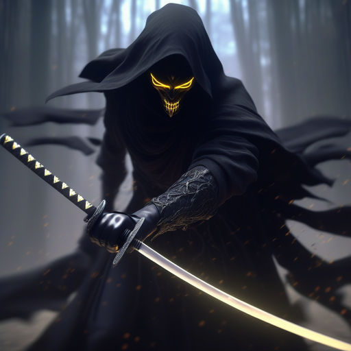 Drifters, anime, fire, sword, dark, glowing eyes, katana, yellow eyes