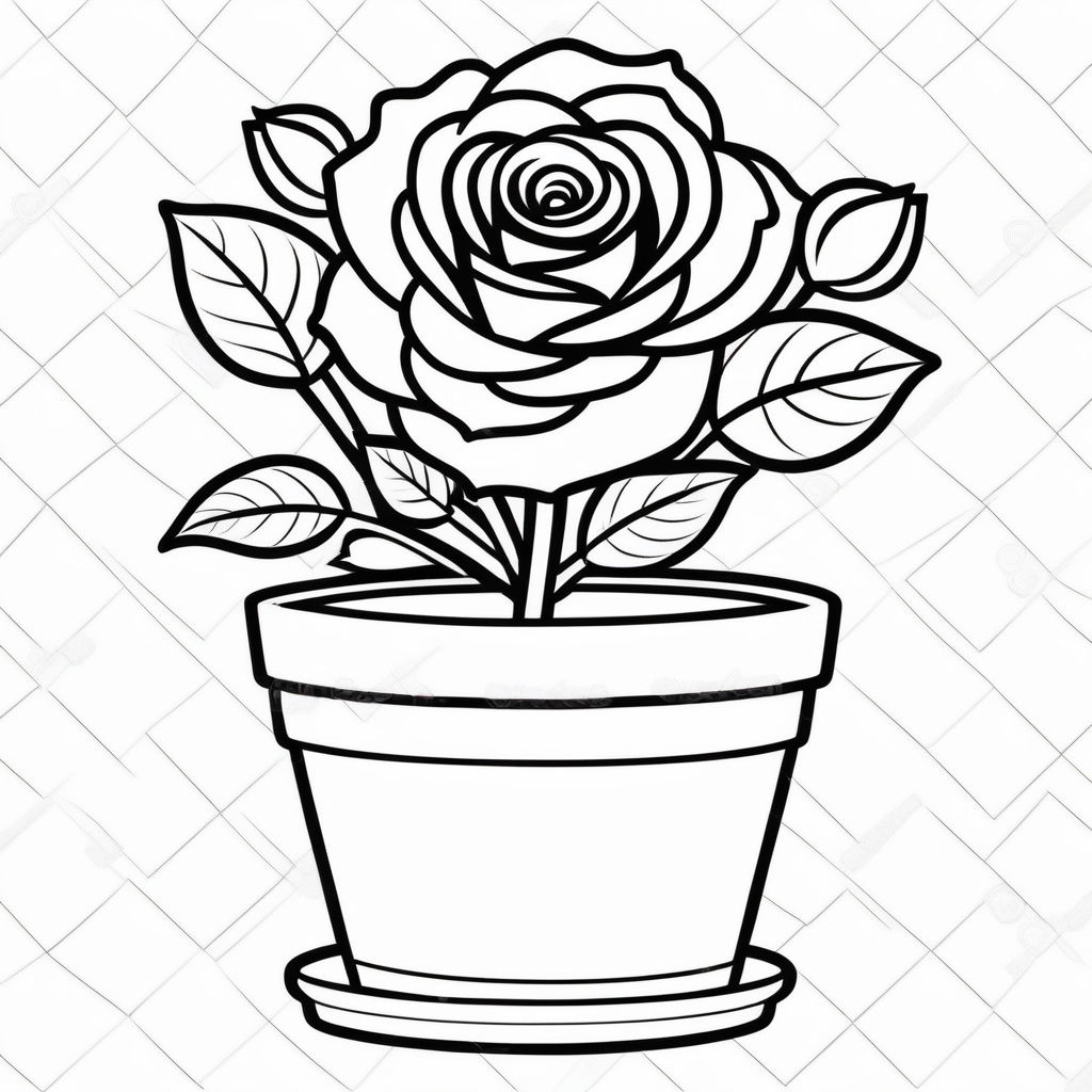 Rose flower pot Stock Vector Images - Alamy