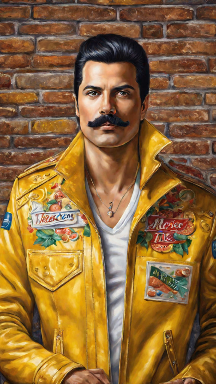 Painted denim jacket Freddie Mercury Jeans jacket Portrait P - Inspire  Uplift