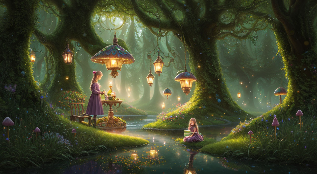 enchanted forest with fairies wallpaper