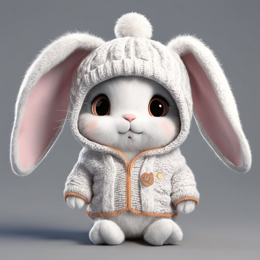 cute cartoon bunnies with big eyes