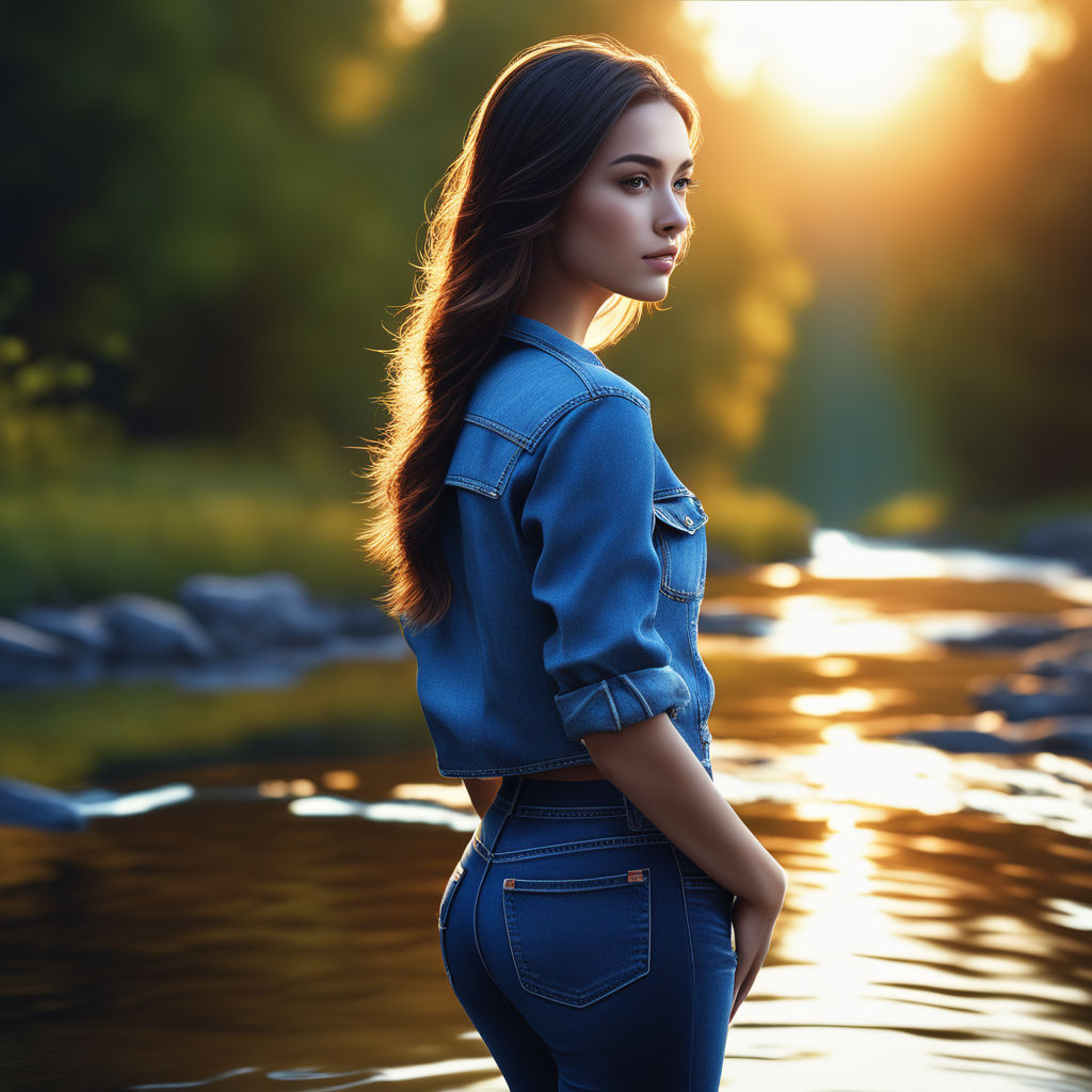 Beautiful Girl Jeans Shorts Shirt Posing Stock Photo 261528983 |  Shutterstock