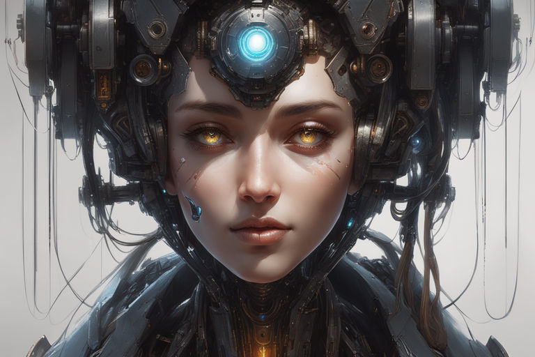 Beautiful girl cyberpunk fantasy art wallpaper background 