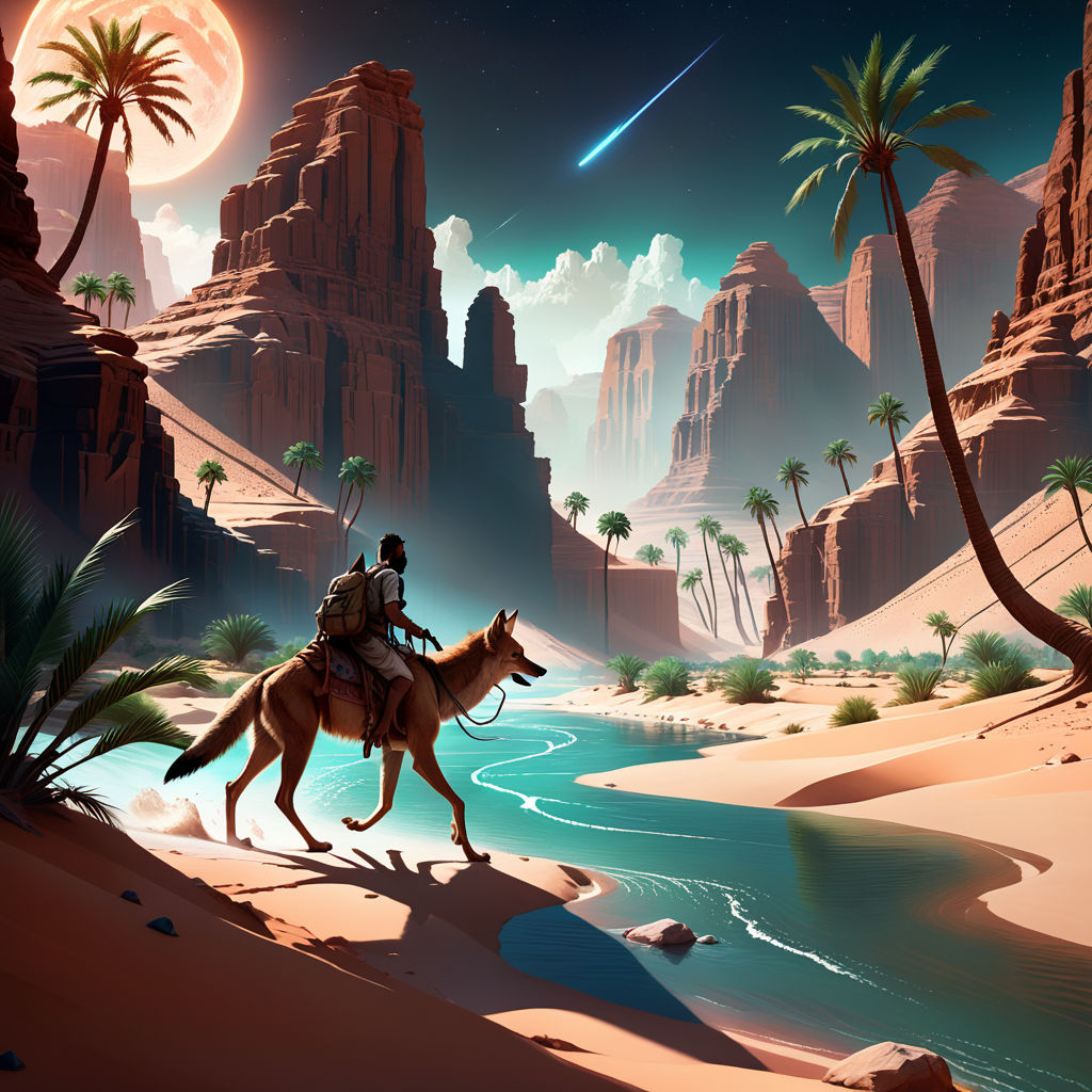 Premium AI Image  Desert Delights Graphic Camel Adventures in Nature's  Polygonal Playground