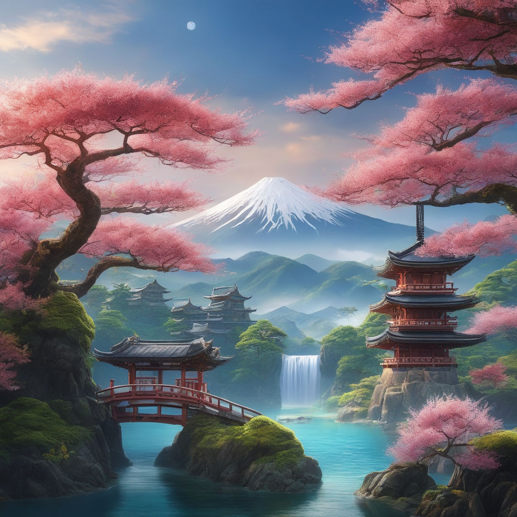 japanese landscape cherry blossoms