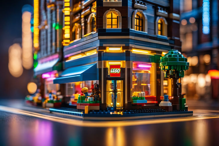 lego city background at night