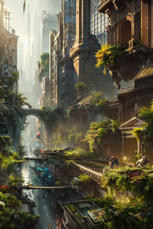 ArtStation - City Serenity - Abandoned Solarpunk City