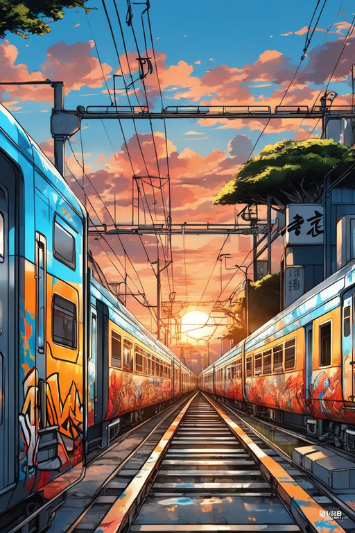 An Anime Train Is Going Through The Countryside Background, 3d Calendar, An  Application For Planning On A Mobile Phone, 3d Rendering Background Image  And Wallpaper for Free Download