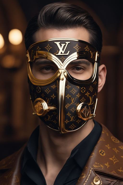 Mortal Kombat Fashion : man wearing Louis Vuitton monogram concept mask,  renaissance period, hyper realistic v--5, 8k, 8mm lens, trending on  artstation, sharp focus, studio photo, intricate details, highly detailed,  by greg