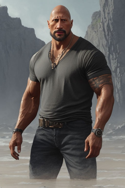 ArtStation - Dwayne Johnson (young rock)