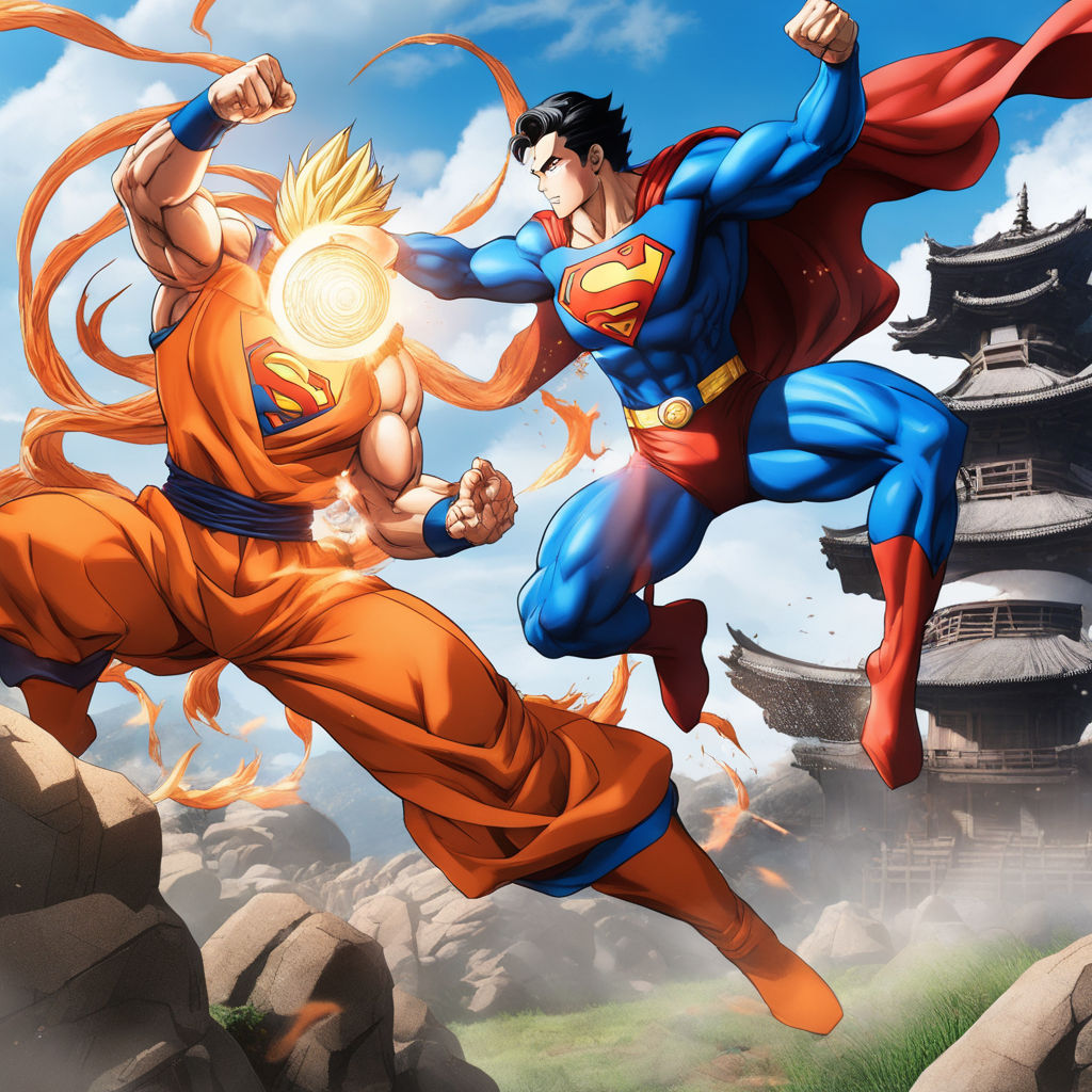 dibujos de goku vs superman