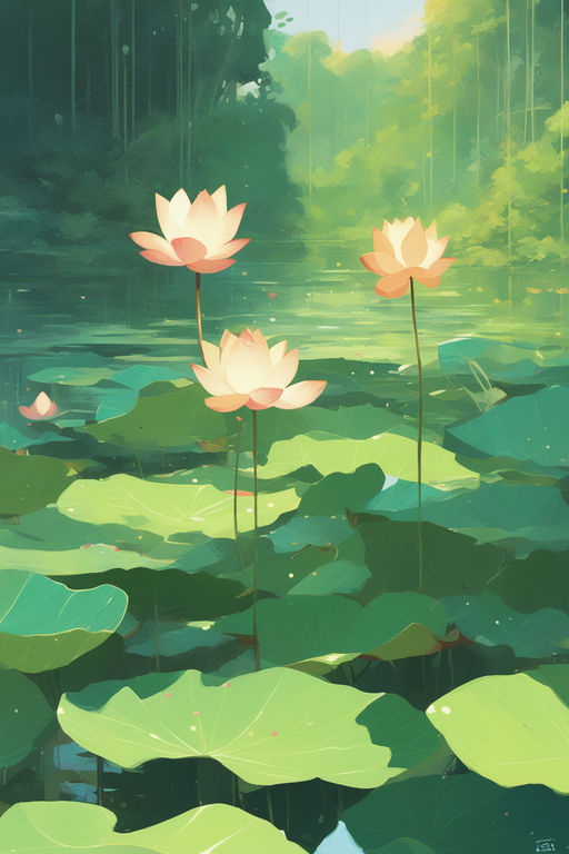 ▷ A Lotus Flower just Rose From Under Water by Zhize Lv, 2022