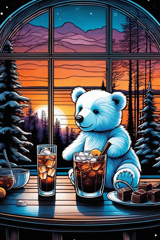 Double Exposure Bear Pint Glasses