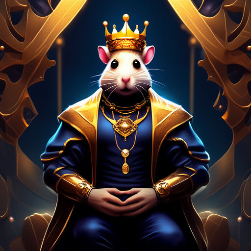 elegant-pony473: unimaginable swarm of rats being controlled by an ominous  hooded rat king with jeweled crown