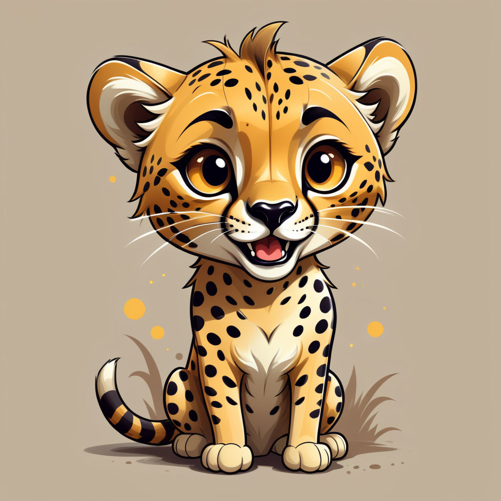 Cute Cheetah Cartoon Character, Flat Colorful Drawing Funny Jungle Tropical  Animal. Vector Illustration Isolated On White Background. Royalty Free SVG,  Cliparts, Vectors, and Stock Illustration. Image 175252896.