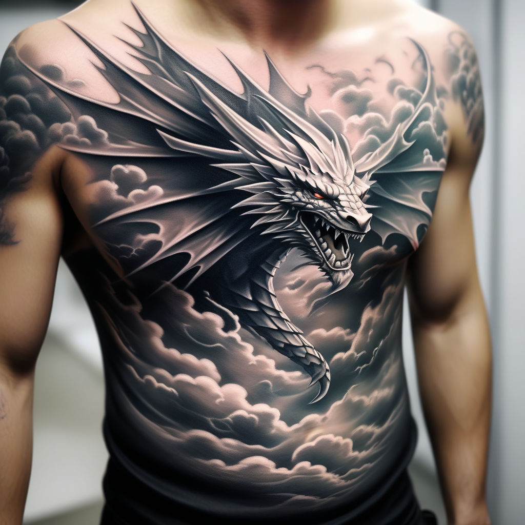 Flying Eagle Beauty Chest Sticker Over Shoulder Dragon Tattoo Sticker Men |  eBay