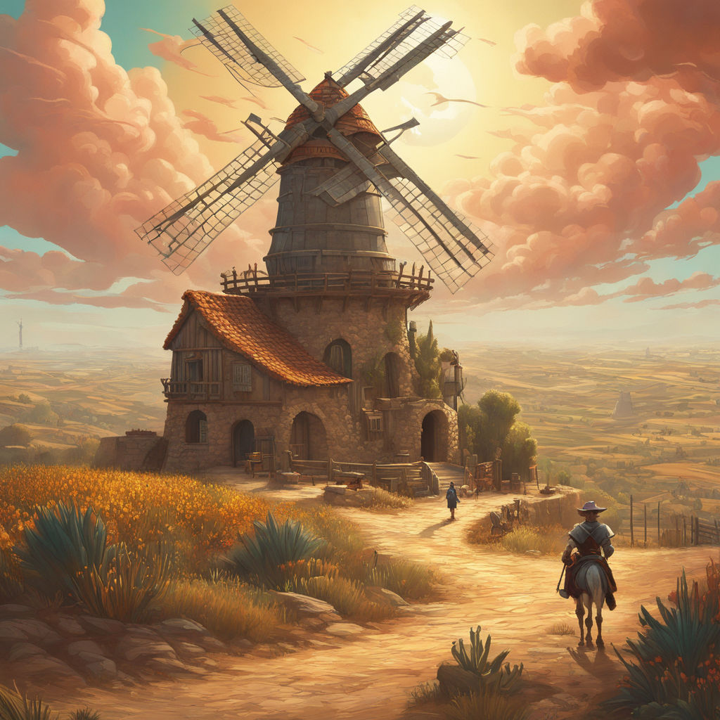 Anime landscape, windmill, scenic, clouds, .field, wind farms, clouds, Anime,  HD wallpaper | Peakpx