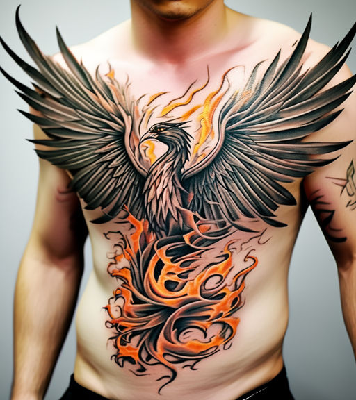 Red fire flame temporary tattoo located on the