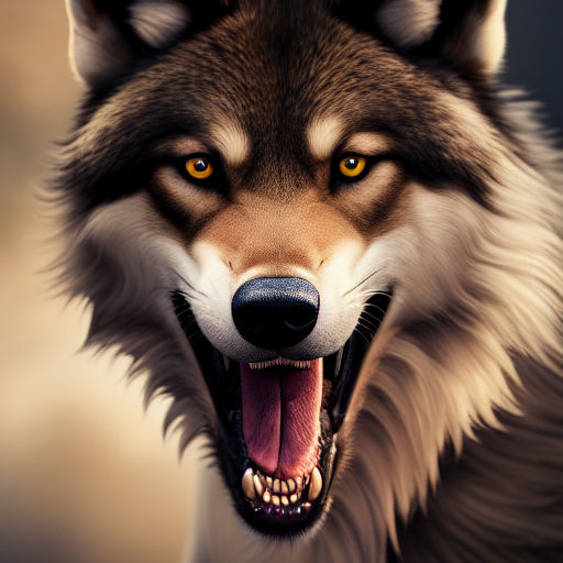 snarling wolf front