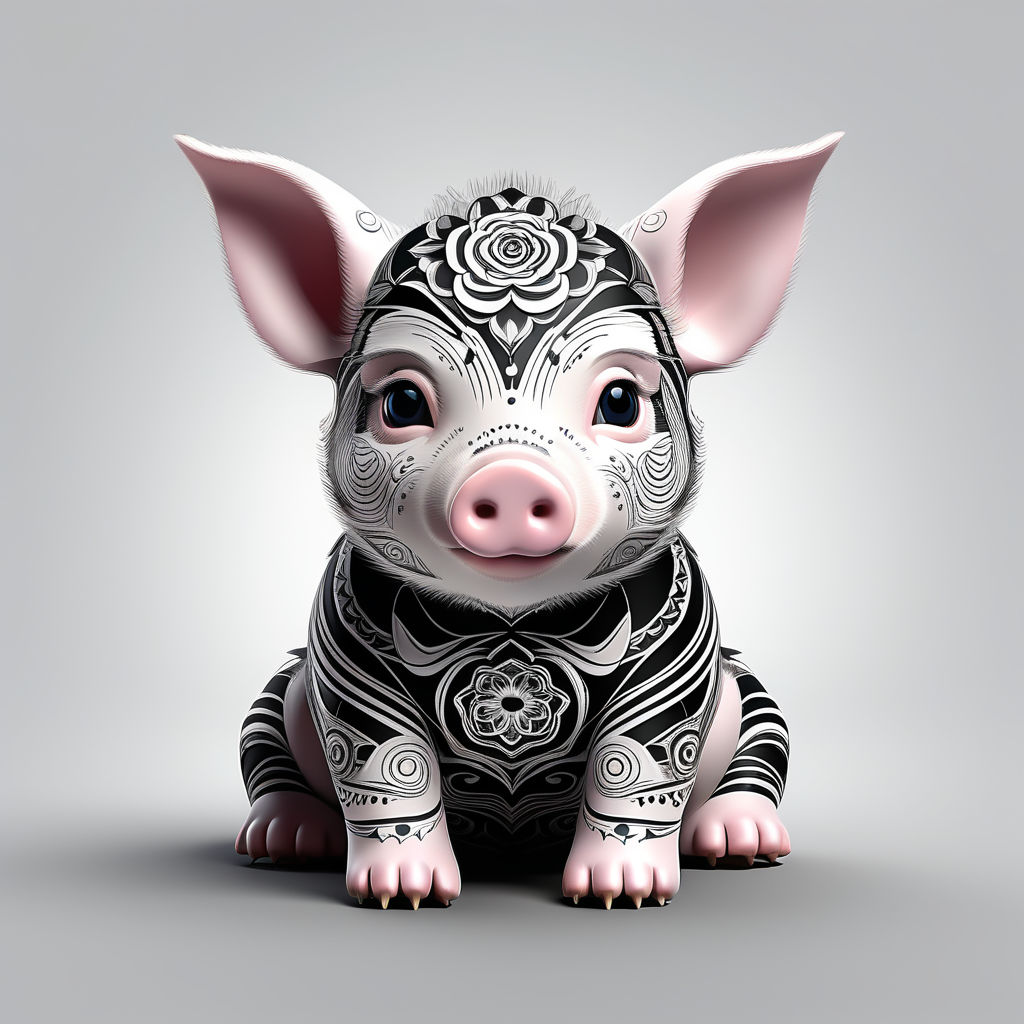 Patterned head of boar. Pig. Swine. Symbol of 2019. Tattoo design. It may  be used for design of a t-shirt, bag, postcard, a poster Stock Vector |  Adobe Stock