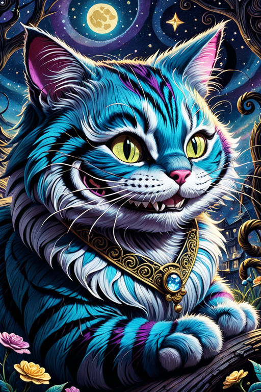 trippy pictures of alice in wonderland cat