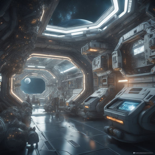 futuristic space station interior