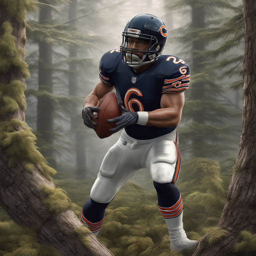 Create an American football team logo featuring a grizzly bear in