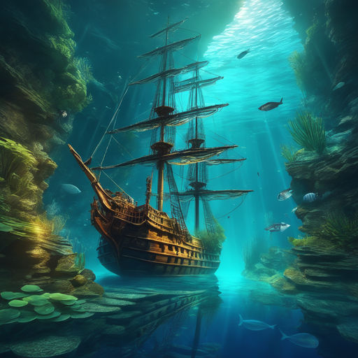 sinking pirate ship painting