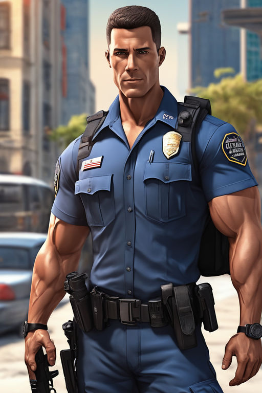 attractive male police officer