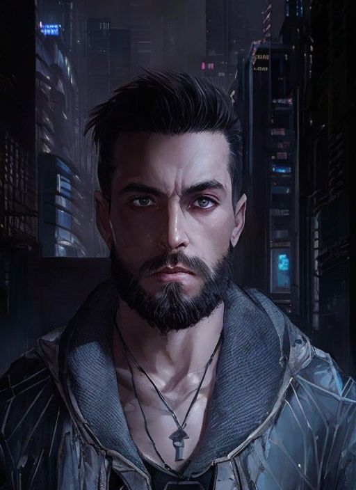 cyberpunk male portrait