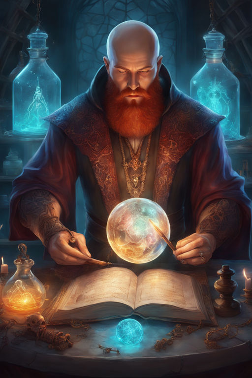 wizard holding crystal ball