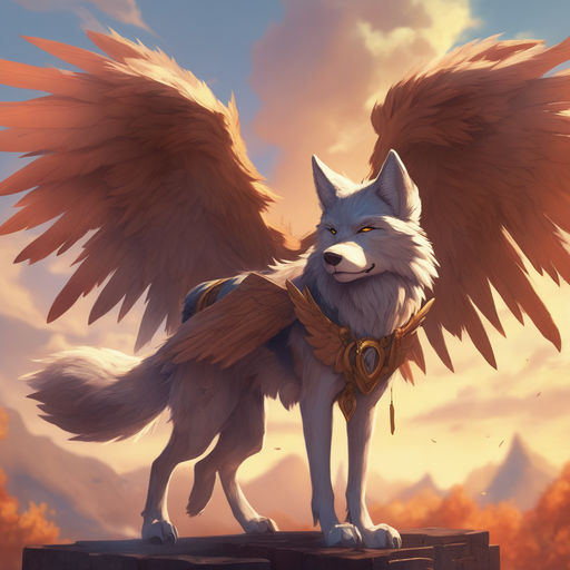 cute anime wolves with wings