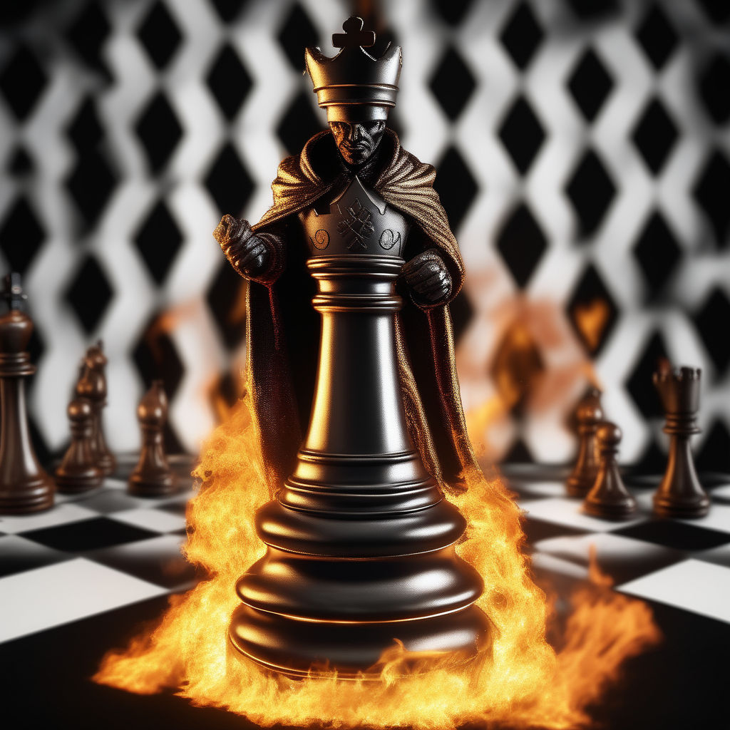 King chess piece standing on a chess board, Generative AI Stock  Illustration