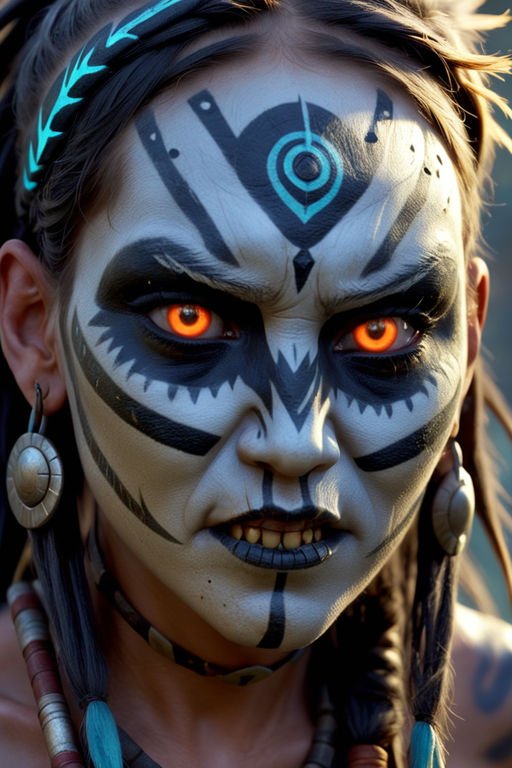 female tribal face paint