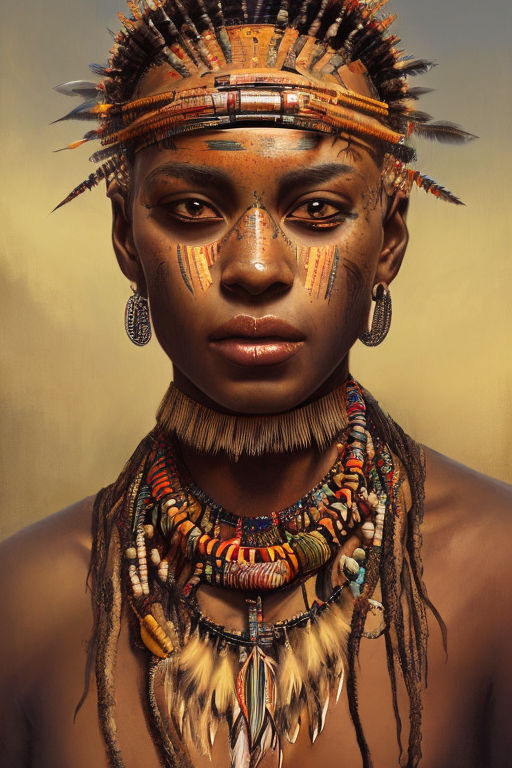 african woman face painting