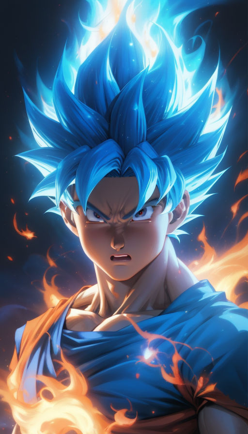 Vegeta Super Saiyan God Red / Blue Mash Up Poster, DBZ