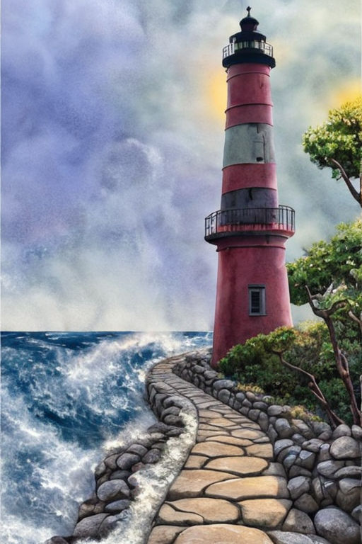 Lighthouse drawing stickers | Zazzle