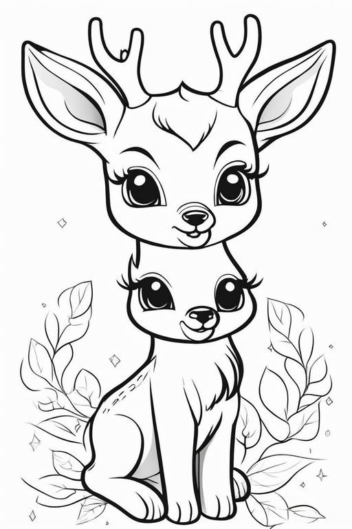 cute baby deer coloring pages