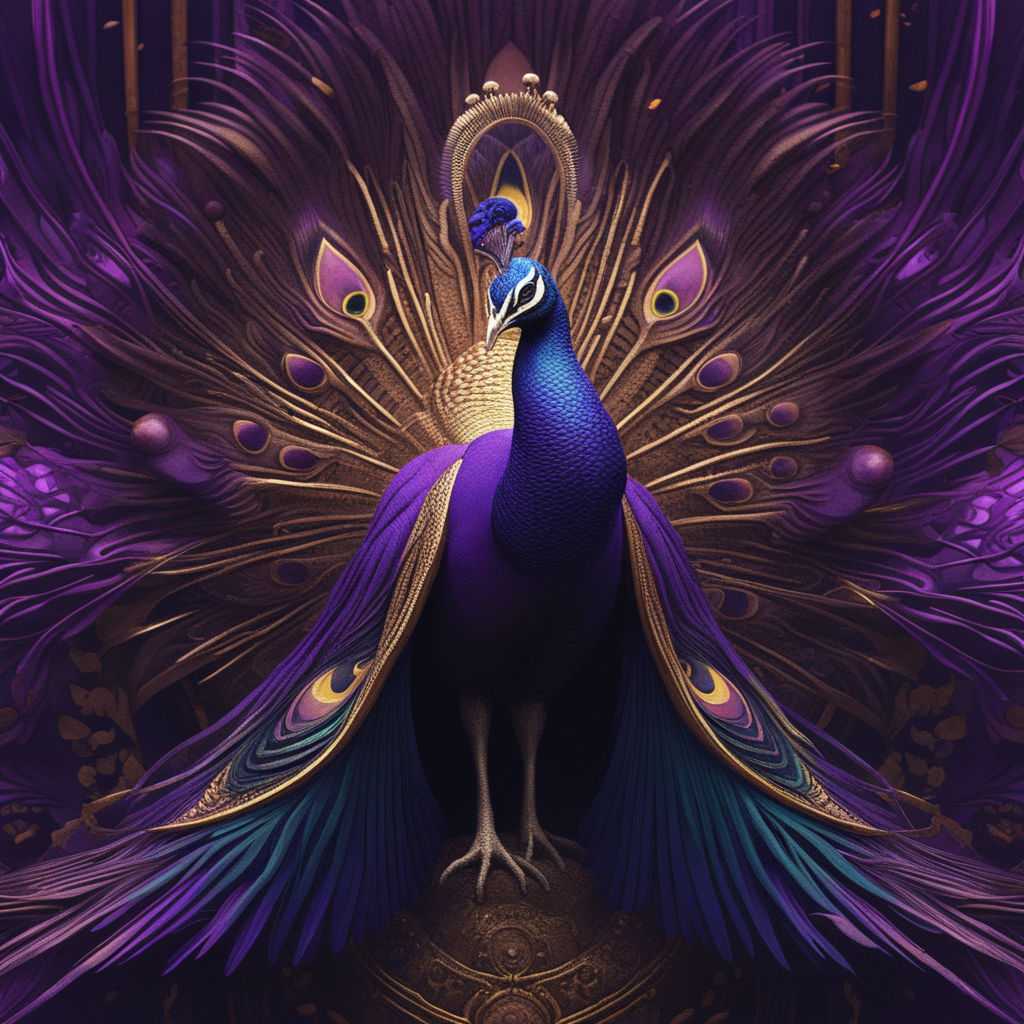 purple peacock wallpaper