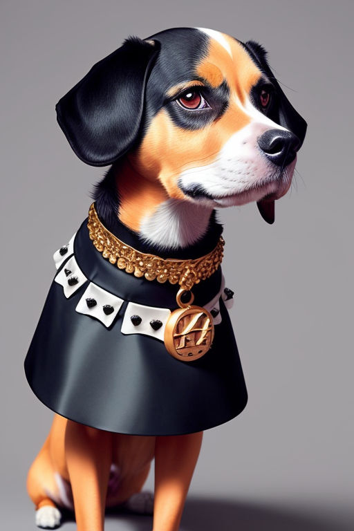 A puppy in a Louis Vuitton dress - Playground