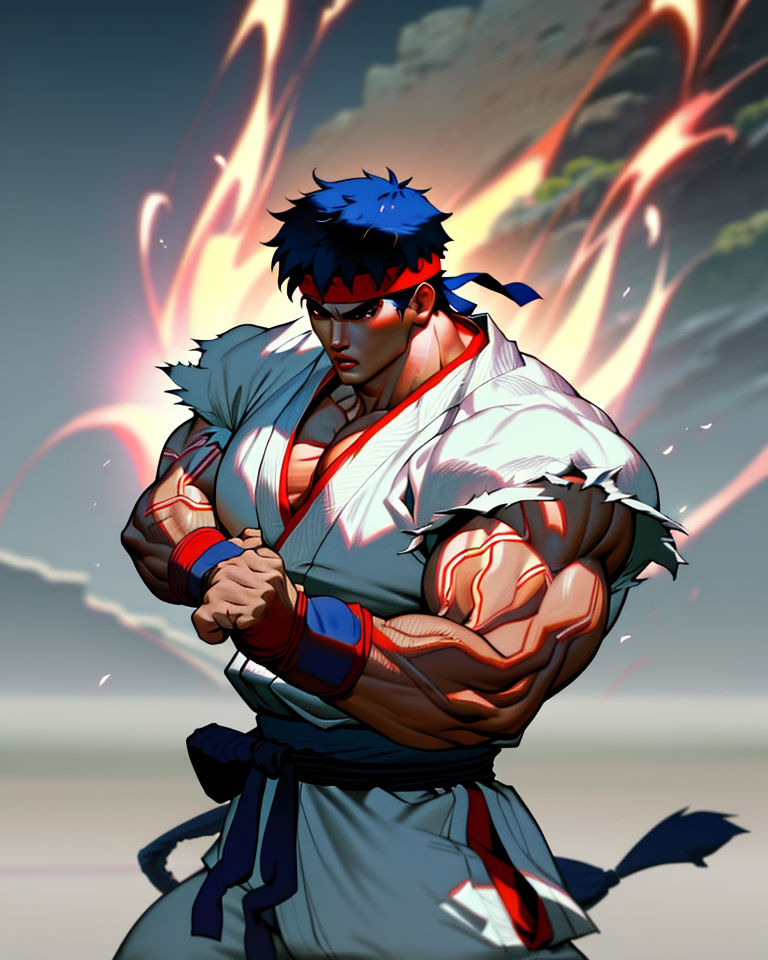 ryu from the video game street fighter 2 trapped in, Stable Diffusion