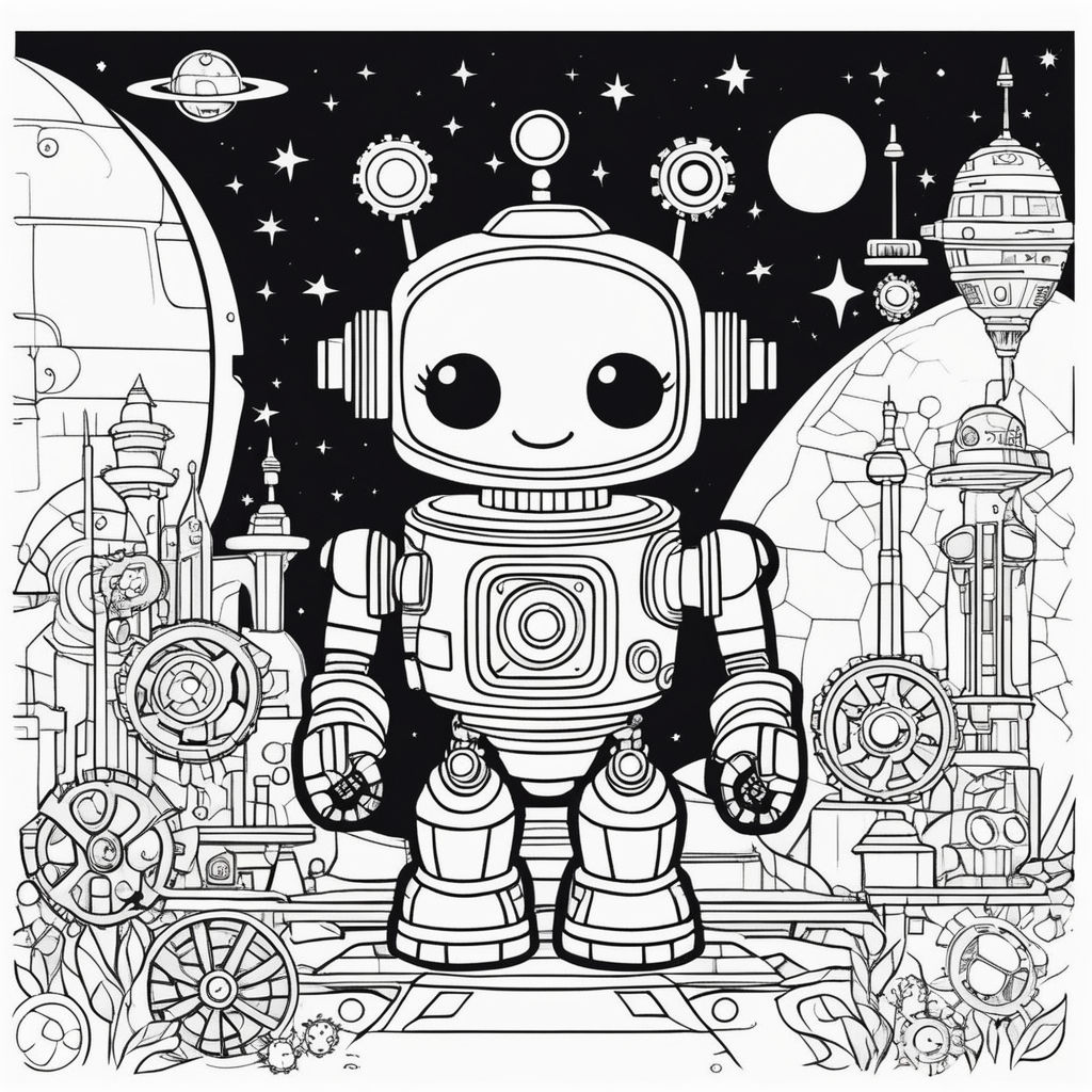 Sci-Fi coloring page - Space Station - Adult Coloring Page