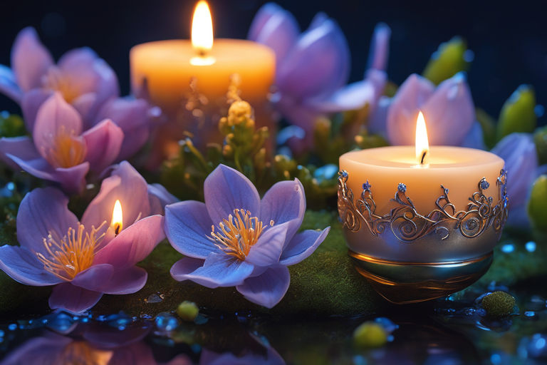 candles and flowers wallpapers